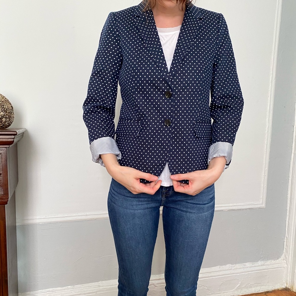 J. Crew polka dot blazer